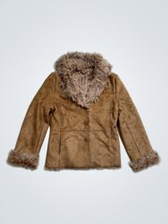 Jaqueta de Suede com Corte de Pelo Sintético Editi..
