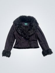 Goyo Black Faux Fur Trimmed Jacket