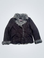 SENDERS High Fashion Design Faux Fur Trimmed Jacke..