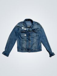 ONLY Denim Jacket with Floral Embroidery