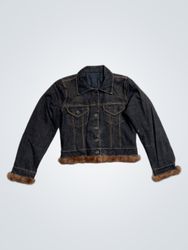 Denim Jacket with Fur Trim