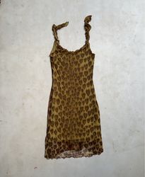 Sheer Leopard Print Mini Dress