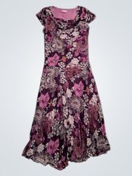 Purple Floral Print Dress