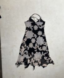Xanaka Black Floral Print Halter Dress