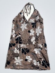 Brown floral halter dress