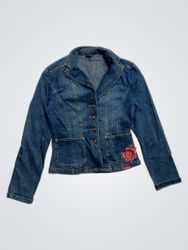 Infinity Denim Jacket with Rose Detail