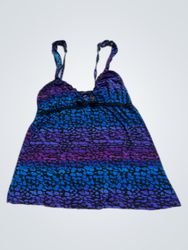 Blue and purple abstract print camisole