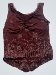 Braunes Tanktop mit Blumenmuster
