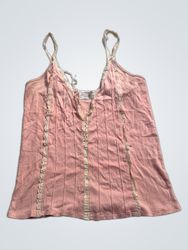 Hagenfeldt Camisole en dentelle rose à volants