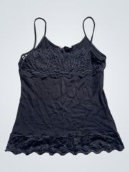 Lana Seta & Cashmere Schwarz Spitzensaum Camisole
