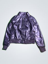 Lipstick Purple Leather Jacket