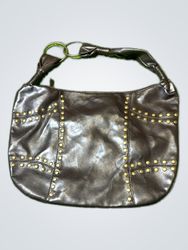 Black Leather Studded Shoulder Bag
