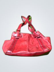 Longchamp Red Leather Tote Bag