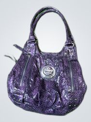 Benna De Rossi Purple Snake Print Shoulder Bag