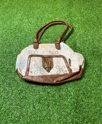 Gucci Canvas Tote Handbag with Leather Trim