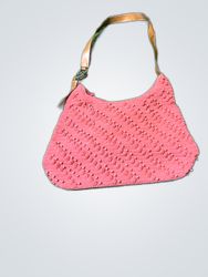 Pink Knitted Shoulder Bag