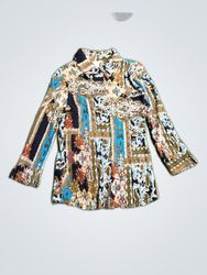 Christopher & Banks Printed Long Sleeve Blouse