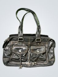 Franco Sarto Black Leather Shoulder Bag