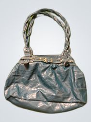 Blue Leather Handbag