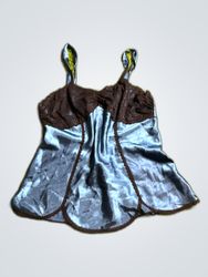 Cinema Etoile Blue Satin Camisole