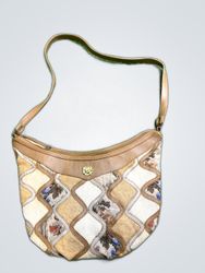 Patterned Woven Shoulder Bag