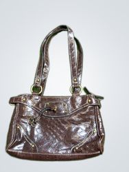Unbranded Brown Crocodile Print Shoulder Bag