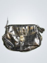 Liz Claiborne Black Crocodile Embossed Shoulder Ba..