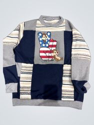 Upcycled Chip 'n Dale Peace Sign Sweatshirt