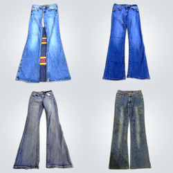 Y2k flared embroidery jeans