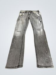 True Religion Distressed Gray Jeans