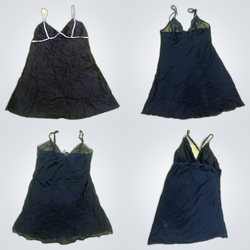 Black satin slip dress