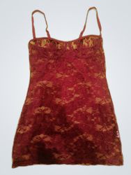 Red embroidered mini dress