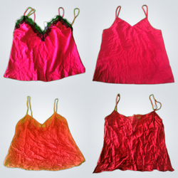 Y2k silk red camisole bundle