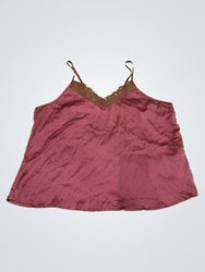 Pink Camisole with Lace Trim