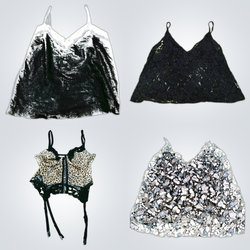 Beaded & printed tops