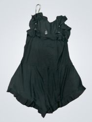 Black Ruffled Tank Top