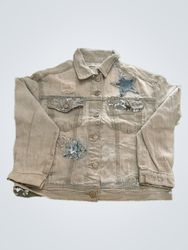 Gray Denim Jacket with Stars