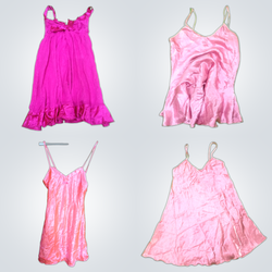 Y2k silk sexy pink dress  bundle