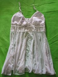 White Lace Trim Chemise