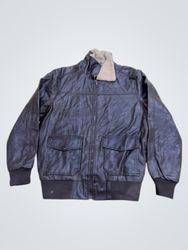 Faded Glory Faux Leather Bomber Jacket