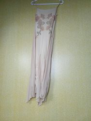 Beige slip dress with floral print