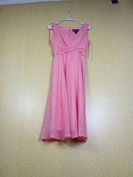 Connected Petite Pink Polka Dot Dress