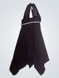 ALYN PAIGE NEW YORK Black Halter Dress with Embell..