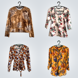 Y2K Full Sleeve Floral Tops