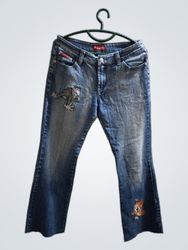 Jack Way Jeanplay Denim Jeans with Cartoon Appliqu..