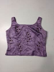 Purple Beaded Tank Top