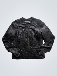 Naf Naf Black Faux Leather Biker Jacket