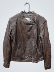 Pepe Jeans London Brown Leather Biker Jacket