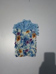 Smocked Floral Print Top