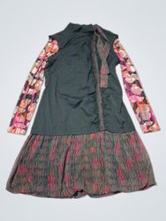 O.K.S Dress with Printed Sleeves and Skirt